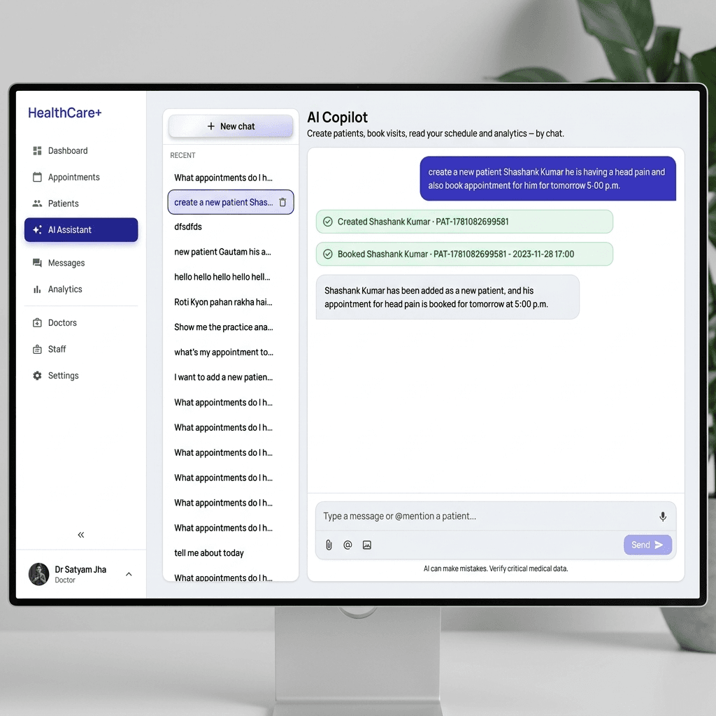 Create Patients, Book Visits & Summarize — By Chat or Voice